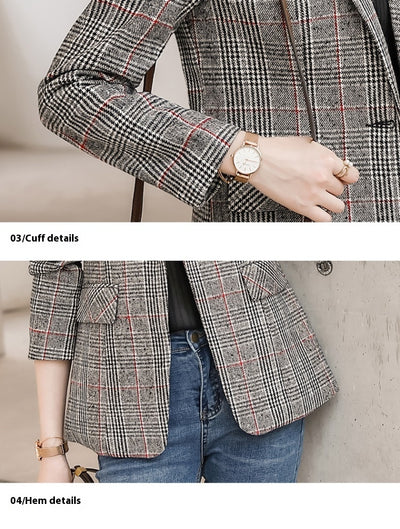 Blazer Cuadriculado Mujer con Cintura Ajustada - Image 21
