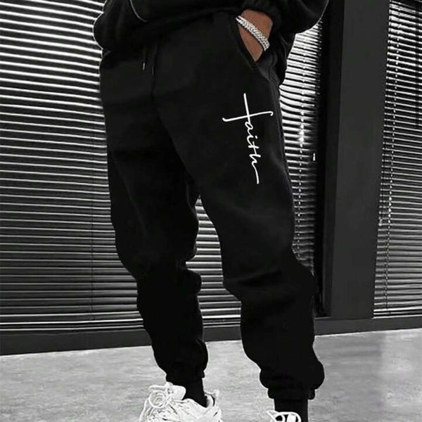 Pantalones Casuales Rectos para Hombre con Forro Polar y Bolsillos Laterales