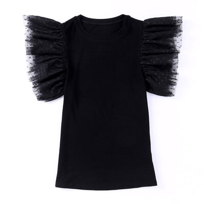 Blusa Casual de Manga Volante Liso para Mujer - Image 3