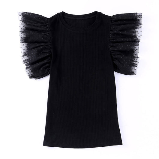 Blusa Casual de Manga Volante Liso para Mujer - Image 3