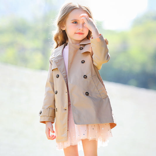 Abrigo Trinchera Clásico para Niñas - Estilo Británico