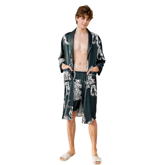 Pijama Corto de Seda Helada para Hombre - Ropa de Descanso Premium - Image 7
