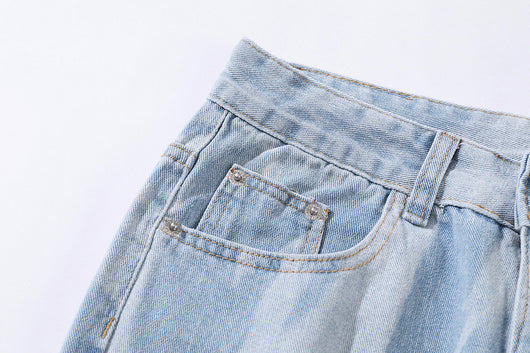 Jeans Rectos Oversize Tie Dye Lavado Desgastado para Hombre - Image 8