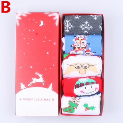 Calcetines Navideños en Caja - Diseño Reno, Abuelo y Copo de Nieve - Image 15