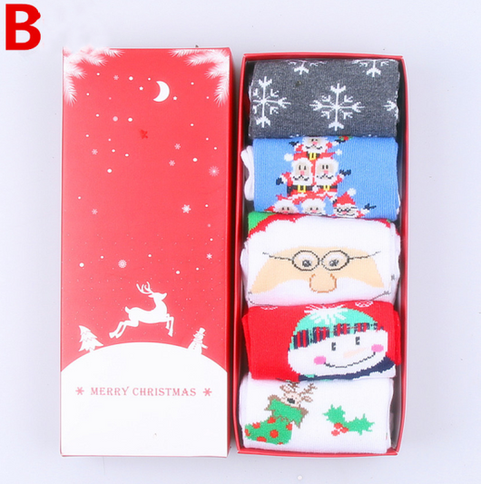 Calcetines Navideños en Caja - Diseño Reno, Abuelo y Copo de Nieve - Image 15
