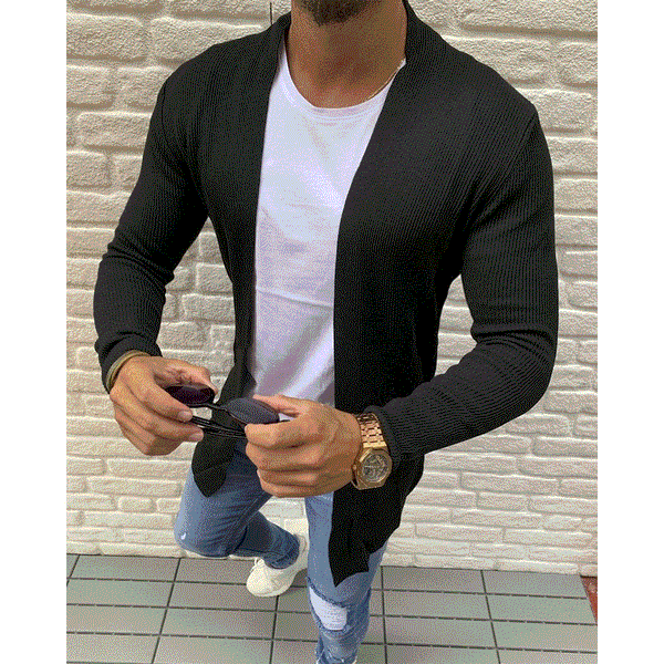 Cardigan Tejido de Manga Larga para Hombre - Image 8