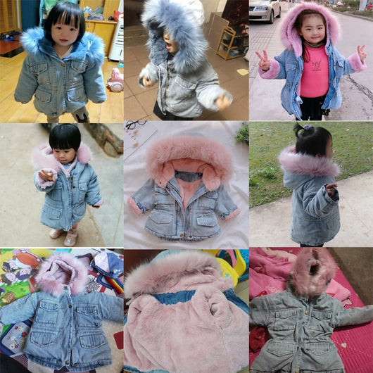Chaqueta de Niña Denim con Forro de Terciopelo para Otoño e Invierno - Image 3