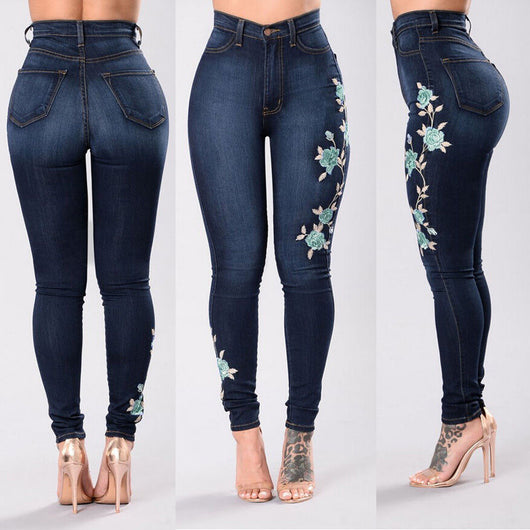 Pantalones de Mezclilla con Bordados para Mujer - Image 4
