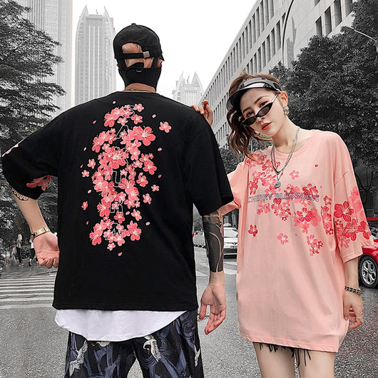 Playera Sakura para Pareja - Verano Fresco y Cómodo