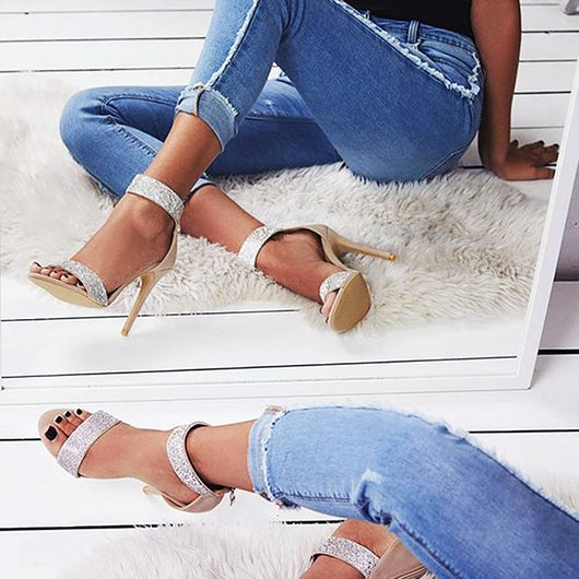 Sandalias de Tacón Alto con Pedrería Efecto Boca de Pez - Image 6