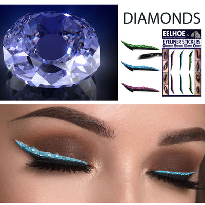 Delineador Adhesivo Diamantado Impermeable - Pegatinas de Eyeliner Gato Sexy para Maquillaje