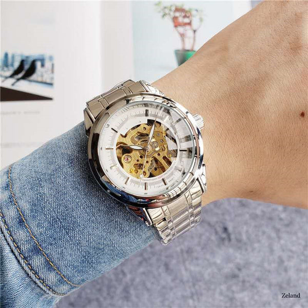 Reloj Mecánico Hueco de Acero Inoxidable para Hombre