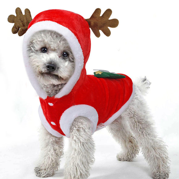 Ropa Navideña de Franela para Mascotas - Diseño Alce Festivo
