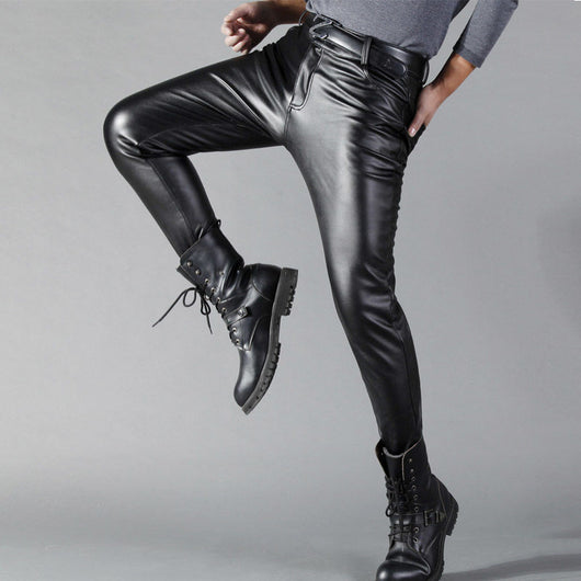 Pantalones Skinny de Cuero Coreano para Hombre con Máximo Estiramiento - Image 3