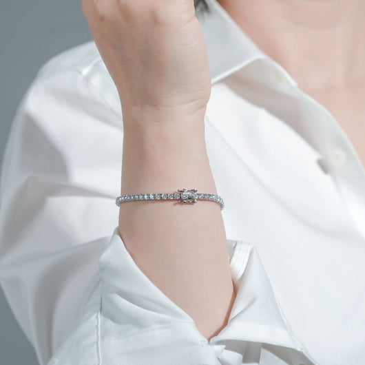 Pulsera de Plata S925 con Moissanita de Alto Grado para Mujer