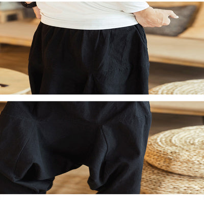 Pantalones de Lino Holgados Retro para Hombre Talla Grande - Image 3