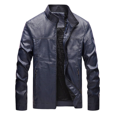 Chaqueta de Cuero para Hombre Talla Grande con Cuello de Pie - Image 8