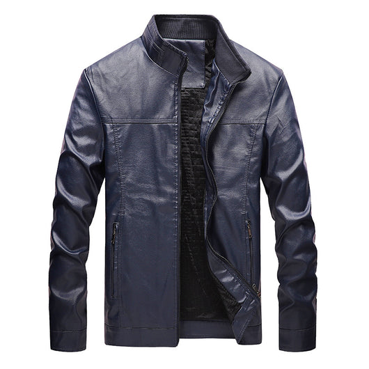 Chaqueta de Cuero para Hombre Talla Grande con Cuello de Pie - Image 8