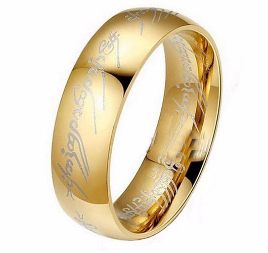 Anillo de Acero Inoxidable Dorado para Parejas - Joya de Moda Elegante - Image 7
