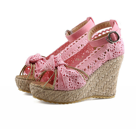 Sandalias de cuña con encaje elegante - Image 6