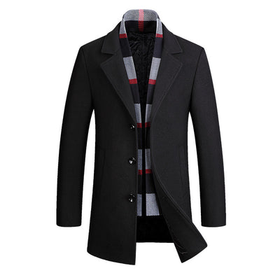 Blazer Casual para Hombre con Solapa y Bufanda de Lana