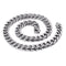 Men's Thick Wide Horse Whip Denim Titanium Steel Necklace Plateado