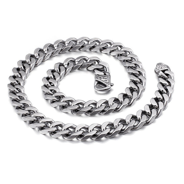 Collar de Acero Titanio Cadena Gruesa Estilo Caballo para Hombre - Image 15