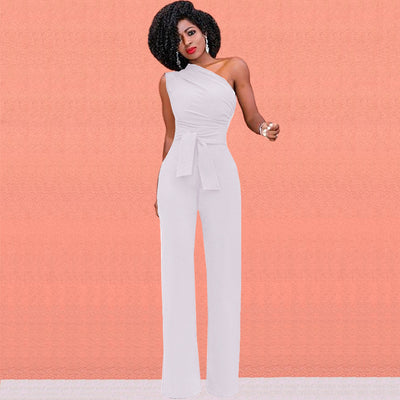 Jumpsuit con Hombros Inclinados Asimétrico - Image 23