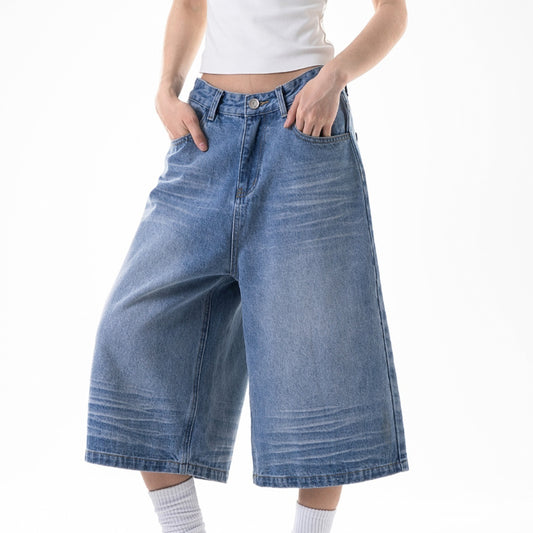 Pantalones Cargo Sueltos Retro Cropped para Mujer - Estilo Wide-Leg Casual - Image 2
