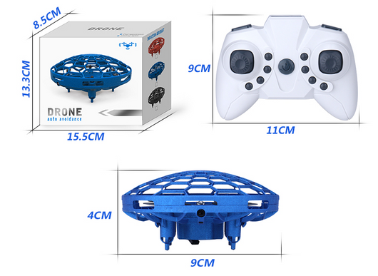Gold mini UFO drone with a spherical protective cage and black propellers, sold as a 3-piece set. - Image 5