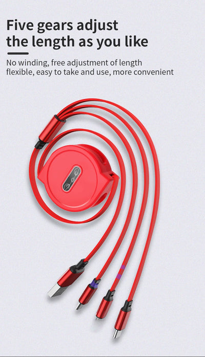 Cable de Carga Rápida 3 en 1 Telescópico Macaron 3A - Image 12