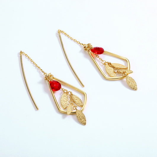 Aretes de Plata 925 con Cristal Rojo - Image 4
