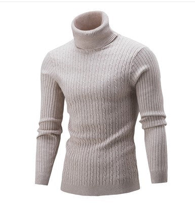 Suéter de Invierno para Hombre Cuello Alto Solido Tide - Image 13