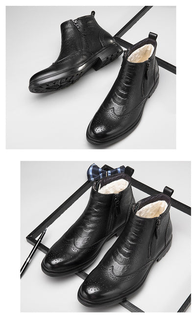 Botas Altas de Cuero con Aumento de Altura - Estilo Brogue Trendy Talla 46 - Image 18