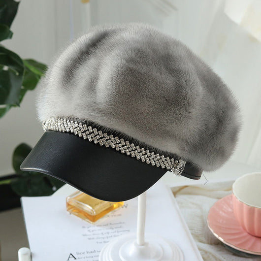 Boina de Piel de Visón para Mujer - Accesorio Elegante para Invierno - Image 4