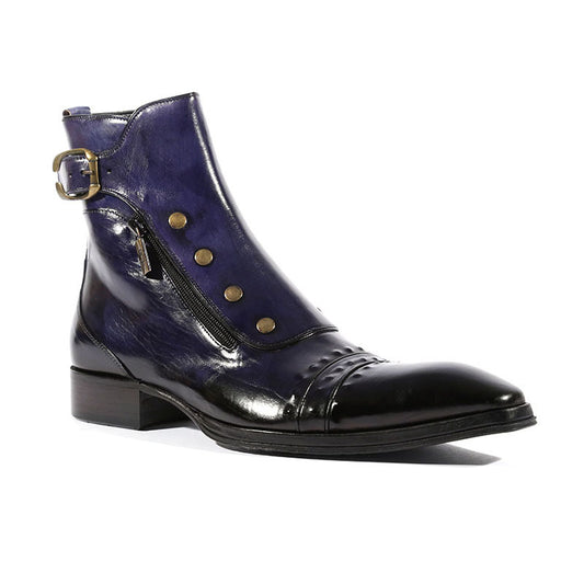 Botas Formales para Hombre con Punta Cuadrada y Cierre Lateral