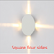 Modern Simple Square Round LED Aluminum Wall Light Warm Square 6 W