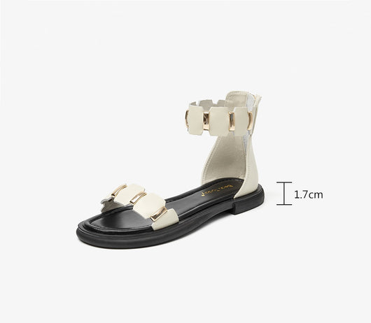 Sandalias de Cuero Minimalistas con Suela Blanda y Diseño Hada - Image 5