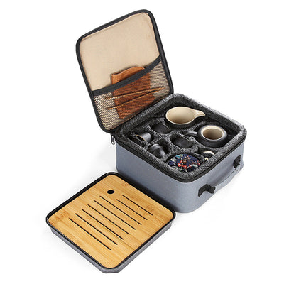 Juego de Té de Cerámica Negra Japonesa Artesanal - Image 2