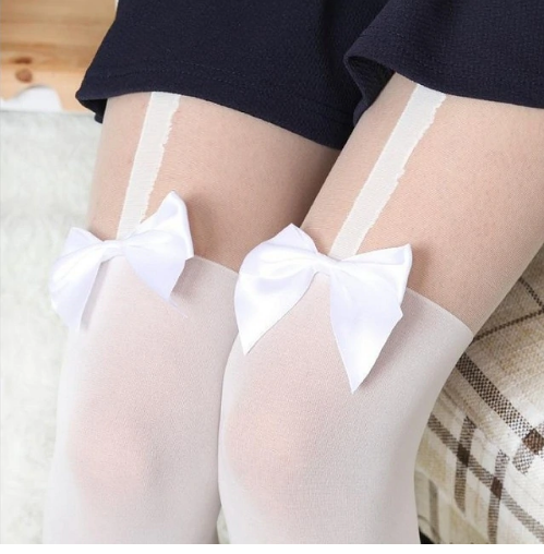 Medias Estilo Japonés con Diseño de Moño y Efecto de Muslo Falso - Image 5