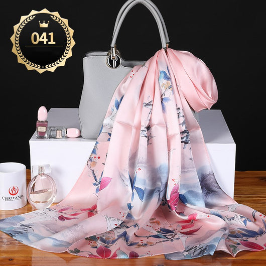 Chal Otoño Invierno Mujer Satén Liso Crepe Elegante - Image 37
