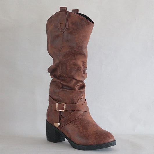 Botas Vintage con Tiras Cruzadas para Mujer - Image 4