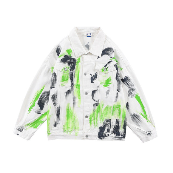 Chaqueta Hip-hop Oversized con Solapa Trendy