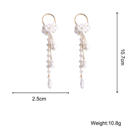 Aretes de Plata 925 Flor con Perla Estilo Coreano - Image 11