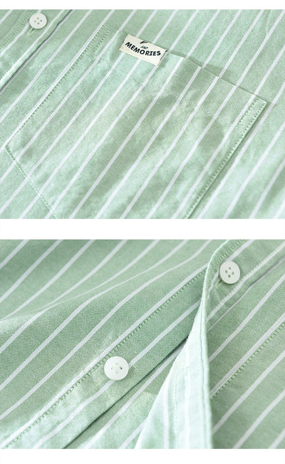 Camisa Oxford Casual de Rayas para Hombre - Corte Relajado y Manga Larga - Image 18