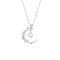 Collar de Plata Esterlina para Mujer con Cristal Coloreado - Cadena Clavícula Bosque Pequeño S925