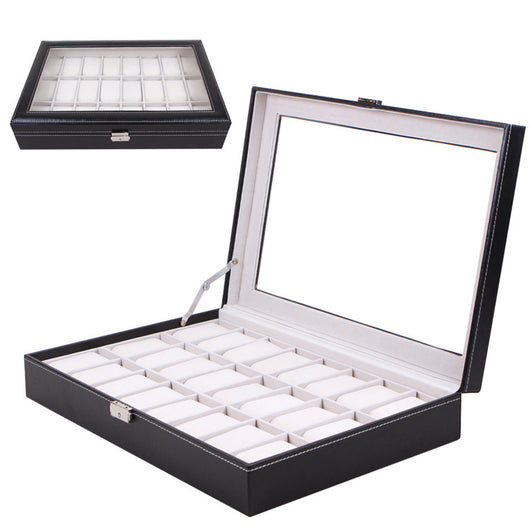 Caja Organizadora para Relojes 24 Compartimentos con Tapa de Cristal - Image 3