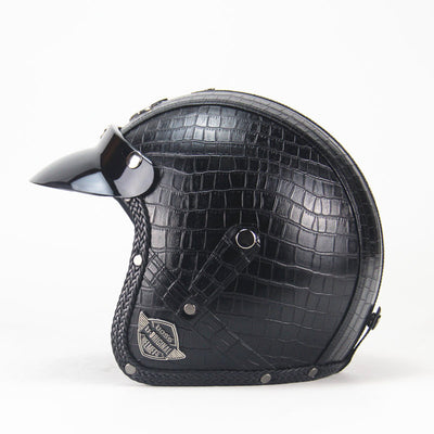 Casco Retro Semiabierto Four Seasons en Cuero - Image 7