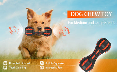 Juguete Masticable Indestructible para Perros Grandes - Forma Mancuerna con Sonido - Image 10