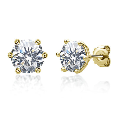 Aretes de Plata Esterlina con Moissanita - Diseño Clásico de Seis Puntas - Image 10
